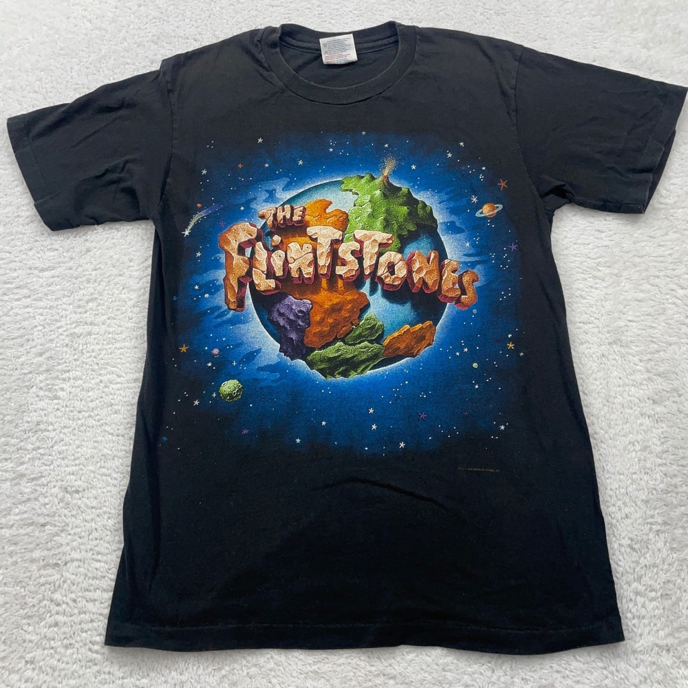 Vintage 1991‎ H-B Prod. Flintstones T-Shirt Planet Graphic Medium Single Stitch